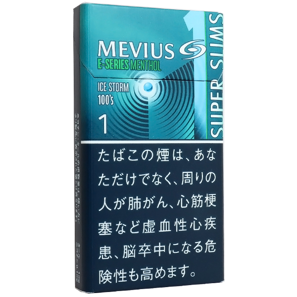柔和七星梅比乌斯E系列冰薄荷1mg超细 · 日本香烟/メビウス イーシリーズ メンソール アイスストーム ワン 100’S スリム