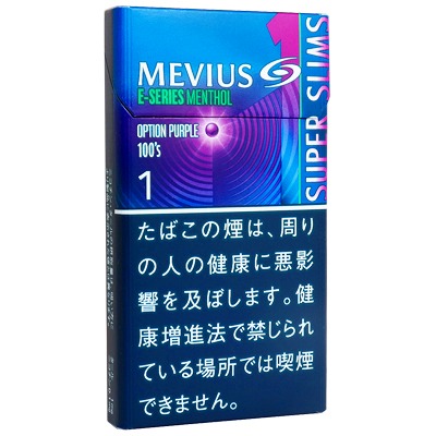 柔和七星梅比乌斯E系列1mg蓝莓超细 · 日本香烟/メビウス イーシリーズ メンソール オプション パープル ワン 100’S スリム