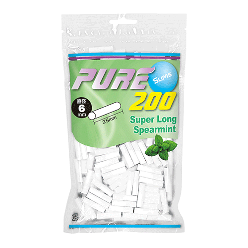 PURE滤嘴细支加长薄荷味6mm*25mm · 手卷耗材/ピュア・スリム・スーパーロング・スペアミント・フィルター