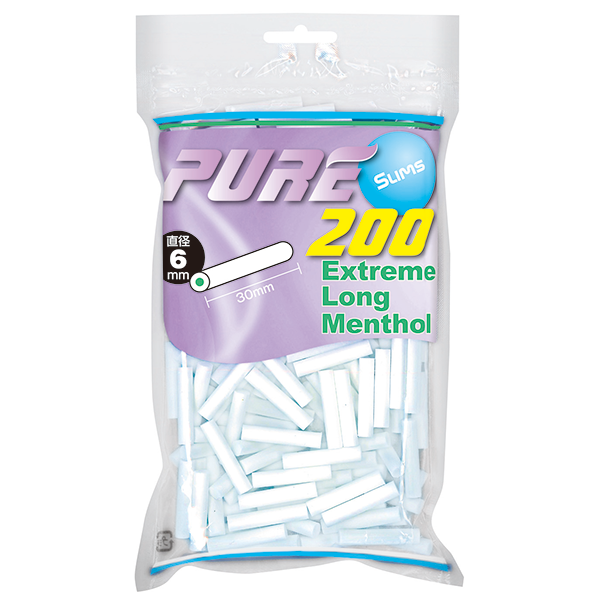PURE滤嘴细支超长款薄荷味6mm*30mm · 手卷耗材/ピュア・スリム・エクストリーム・ ロング・メンソール・フィルター